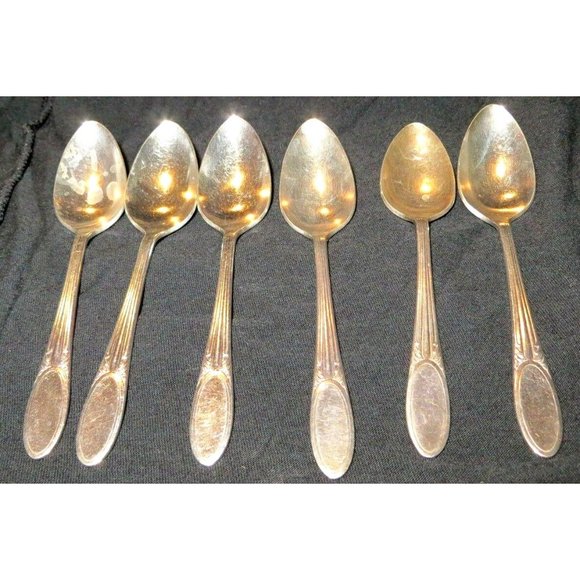 National Silver Company Teaspoons Set of Six 4.5" Spoons ED153 - Picture 2 of 4